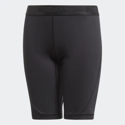 adidas Alphaskin Kids Compression Shorts Running Boys Childrens Base Layer Black - Image 1 of 4