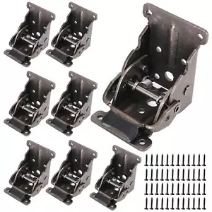 8Pcs Foldable Support Bracket Self Locking Hinges for Wall Shelf Table Workbench - Picture 1 of 6