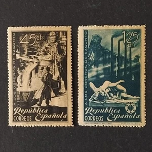 ESPAÑA REPUBLICA 1938 Homenaje Obreros Sagunto Edifil 773-4** MNH SIN CHARNELA - Imagen 1 de 2