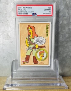 2001 INKWORKS SIMPSONS MANIA! 28 MCBABE PSA 10 - Picture 1 of 2