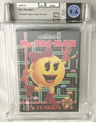 9.6 A+ SEALED SEGA Ms. Pac-Man WATA (Tengen Made in Japan Genesis, 1991) - Image 1 of 4