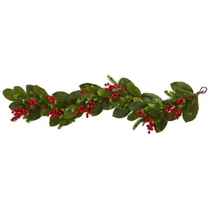5' Magnolia Berry Pine faux Garland Festive Decor - Bild 1 von 1