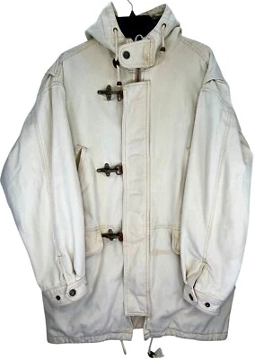 Vintage Structure Expedition Gear Ranch Wear Hooded Canvas Large Tan Coat Duster - Image 1 of 4