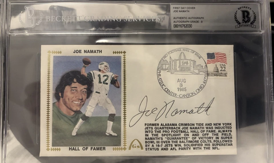 Autogramm vom Football Hall Of Famer und New York Jets-Legende  Joe Namath - Bild 1 von 3