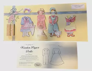 Bethany Farms nostalgische Sarah Jane Holz Papierpuppe #8002; 4 Outfits & Ständer - Bild 1 von 2