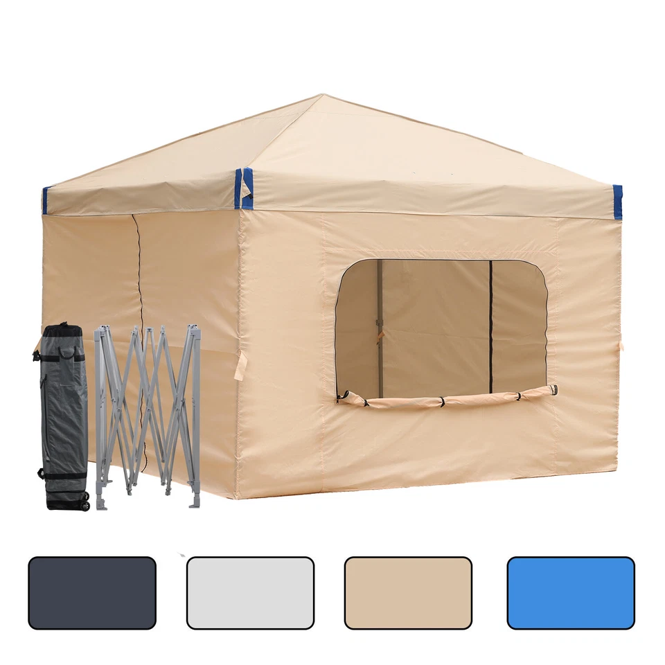 Aoodor 12'x12'/10'x10' Ez Pop Up Canopy Tent Portable Shade Canopy with Sidewall - Image 1 of 1