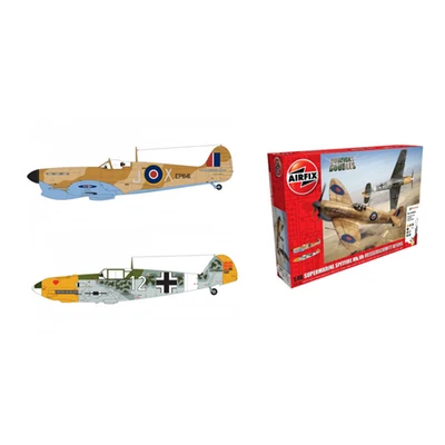 SUPERMARINE SPITFIRE MKVB + MESSERSCHMITT BF109E SET Pz.2 KIT 1:48 Airfix Kit Ae - Immagine 1 di 4
