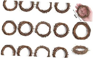  12PCS Spring Grapevine Wreath - 4 Inch Small Wreath for Crafts, Natural Twig  - Picture 1 of 7