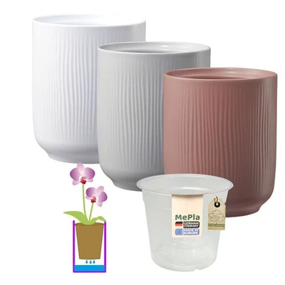 MePla - 2 Stück - Orchideenübertopf Falun + Pflanztopf - Bild 1 von 4