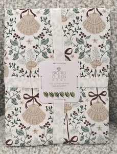 LUXURY Sigrid Olsen Coastal Christmas TABLECLOTH Sea Shells Clams Beach 70" NEW - Picture 1 of 15