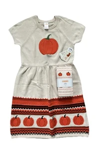 NWT Gymboree Girls Intarsia Pumpkin Sweater Dress Lil' Pumpkin size 10 & Tights - Picture 1 of 3