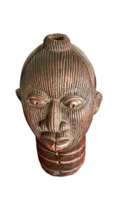 OBA IFE NIGERIA Patinated Benin Kings HEAD Vintage Terracotta African Art - Picture 1 of 14