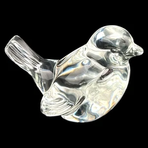 VTG FENTON Clear Art Glass SPARROW Figurine Paperweight USA 1980s Bird Decor - Picture 1 of 8