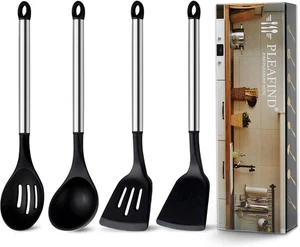 Pleafind 4-teiliges Silikon Kochutensilien Set, Wok Utensilien Set inklusive Wokkelle - Bild 1 von 4