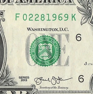 FEB 28 1969 Birthday Fancy Serial Number Date Note One Dollar Bill 02 28 1969 - Picture 1 of 11