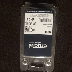 Crucial 16GB DDR4 2666 MHz PC4-21300 SODIMM 260-Pin Laptop Memory CT16G4SFD8266 - Picture 1 of 2