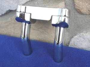 ELEVADORES Y ABRAZADERA DE MANILLAR CROMADOS DE 4 1/2" PARA MANILLAR HARLEY SUPERGLIDE FXR de 1" - Imagen 1 de 1