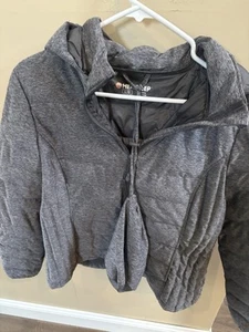 Piumino trapuntato HeatKeep donna grande grigio con cappuccio zip intera nuovo senza etichette - Foto 1 di 6