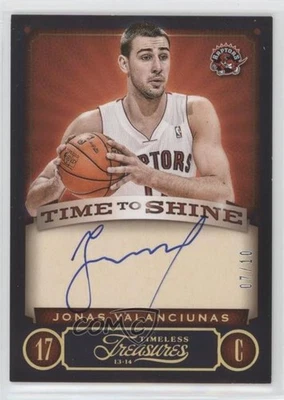 2013 Panini Timeless Treasures Time to Shine Gold /10 Jonas Valanciunas #18 Auto - Image 1 of 2