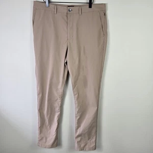 UNTUCKit Traveler Pants Mens 35x32 Tan Slim Fit Performance Stretch Golf Casual - Picture 1 of 12