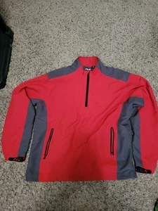 Ping Golf Nylon Quarter Zip 1/4 Pullover Jumper Mens Size M Red - Picture 1 of 5