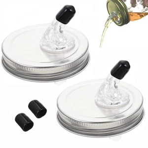 Mason Jar Lids with Pour Spouts,Moonshine Free Flow Pouring Dispenser,fit 2.7... - Picture 1 of 7