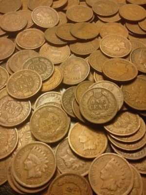  🔥 LARGE COLLECTION OF INDIAN HEAD CENT PENNY COINS 🔥 OLD ESTATE SALE 🔥 - Image 1 of 2