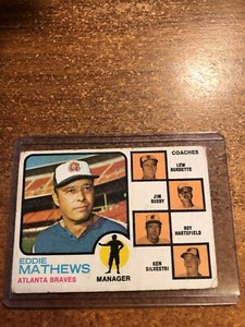1973 Topps Baseball  # 237 Eddie Mathews Atlanta Braves Manager