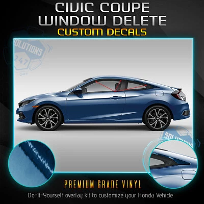 Kit de eliminación de molduras de ventana cromadas para Honda Civic 2016-2020 cupé - espejo retrovisor cromado Foto 1 de 4