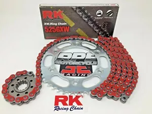 Red 2009-2014 Yamaha YZF-R1 RK GXW 525 17/46 NEARLY OEM Chain and Sprocket Kit - Picture 1 of 4