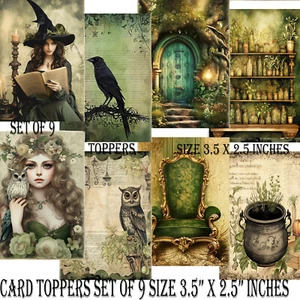 Card Toppers For Cardmaking Wiccan Scrapbook Tags Size 3.5x2.5 Inches Pagan - Picture 1 of 3