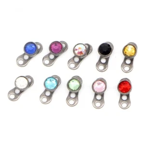 Women Anchor Crystal Piercing Titanium Micro Dermal Piercings Men's Body Jewelry - Picture 1 of 22