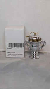 Porcelain Silver Trophy Prize Hinged Trinket Box Hanging Christmas Ornament - Picture 1 of 11