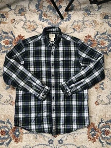 LL Bean Scotch Plaid Flannel Shirt Mens Size Small Button Down Outdoors Hiking - Picture 1 of 9