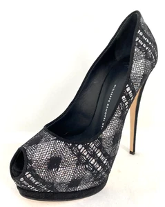 $ 995 Giuseppe Zanotti Sharon schwarze Kristalle Glitzer Plateau Schuhe Pumps Gr. 39 - Bild 1 von 19