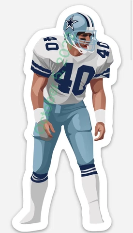Bill Bates #40 MAGNET - Dallas Cowboys NFL Man Cave Hardhat Vector art Cover