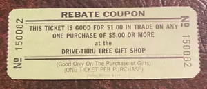 Vintage Drive Thru Tree Park CA Redwoods - Coupon de rabais boutique de cadeaux de 1 $ - Photo 1/2
