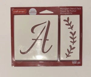 Craft smart Oversized Monogram Stencil Pack 108 Pcs. Upper Lower Case Surrounds - Picture 1 of 9