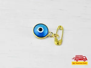 Broche de seguridad de protección para gafas de mal de ojo turcas de color dorado para bebé - Imagen 1 de 2