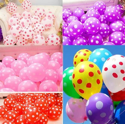 12" POLKA DOT Balloons Spotty LATEX Helium Birthday Wedding Party DECOR BALONS - Image 1 of 4