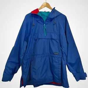 Vintage 70s Columbia Sportswear Windbreaker Jacket Coat Blue Red Teal Men Large - Picture 1 of 16