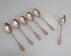 6 cucharas mocas 800 plata chapadas en oro 10,7 cm putti putto cara - Imagen 1 de 5