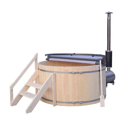 Bañera de hidromasaje y baño de hielo de pino ALEKO 4-5 personas con calentador de leña Foto 1 de 4