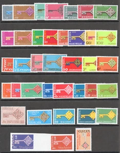 Europa 1968 Complete MNH CEPT Common Design 'Keys' set plus extras CV $53.05 - Picture 1 of 1