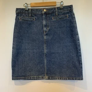 Vtg Tommy Jeans Denim Skirt Womens Size 11 Blue Mid Length Fit - Picture 1 of 12