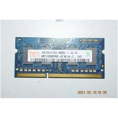 Hynix RAM Memory Sodimm DDR3 1.GB 1RX8 PC3 8500S Notebook - Image 1 of 2