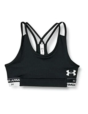 Under Armour Girls' HeatGear Armour Novelty Sports Bra Black Small 1362877-001 - Image 1 of 4
