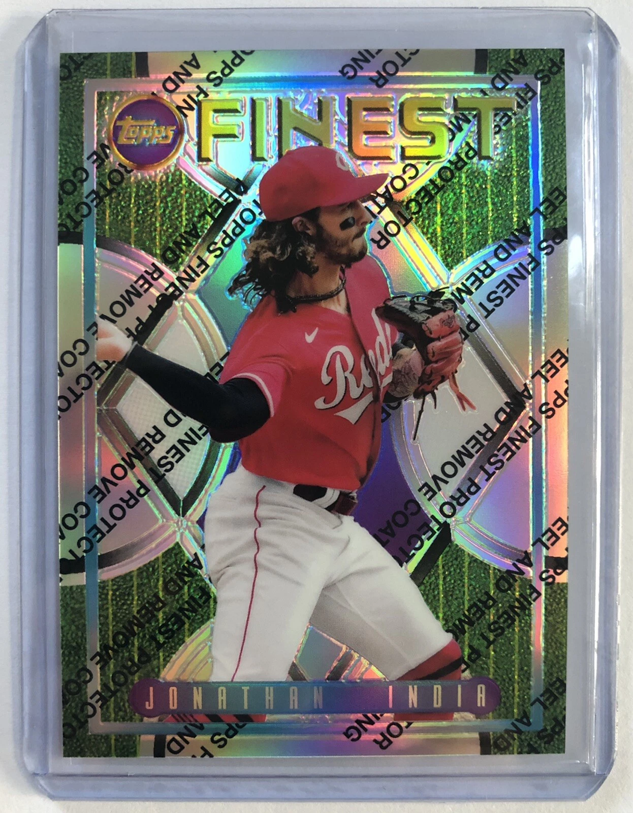 2022 Topps Finest Flashbacks Baseball Jonathan India Refractor Protector /10