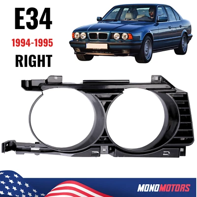 Rejilla de faros DERECHA para BMW E34 530i 540i 1994 1995 rejillas de faros de plástico Foto 1 de 4