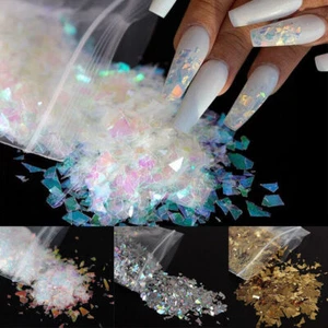 Sequins Art Nail Holographic 1 Manicure Decorations Sparkly Irregular Nail DIY - Picture 1 of 24